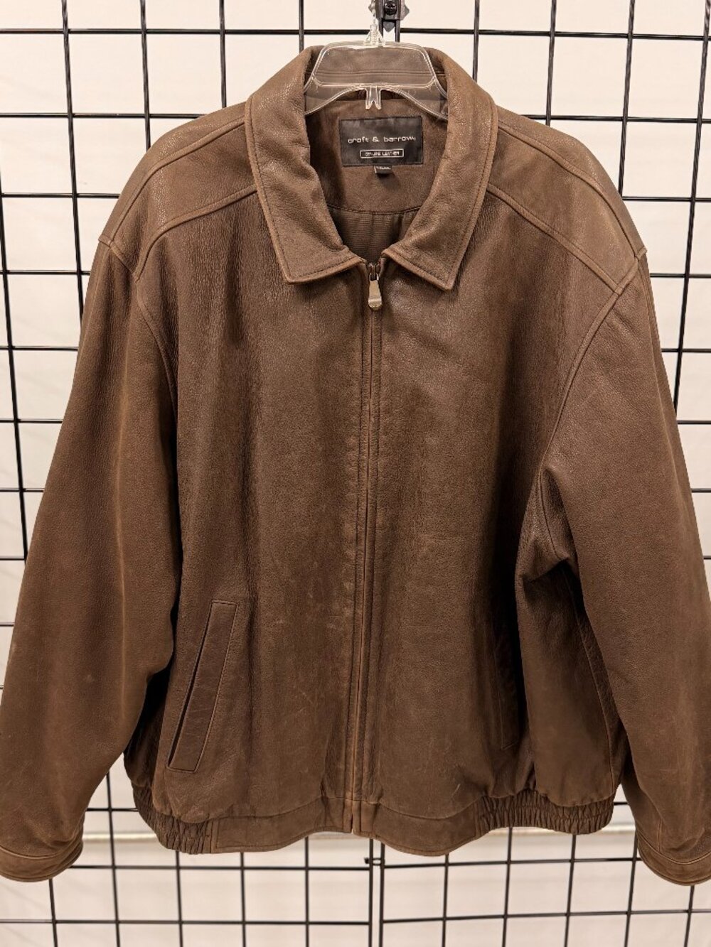 Croft & Barrow Genuine Leather Oversized 90's Bomber Jacket